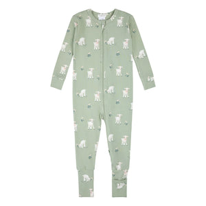 Petit Lem - Organik Pamuk ve Modal Kuzu Derisi Dönüştürülebilir Pijama | Yeşil