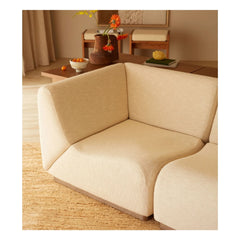The Socialite Family - Woven Fabric Rotondo Corner Module | Cream