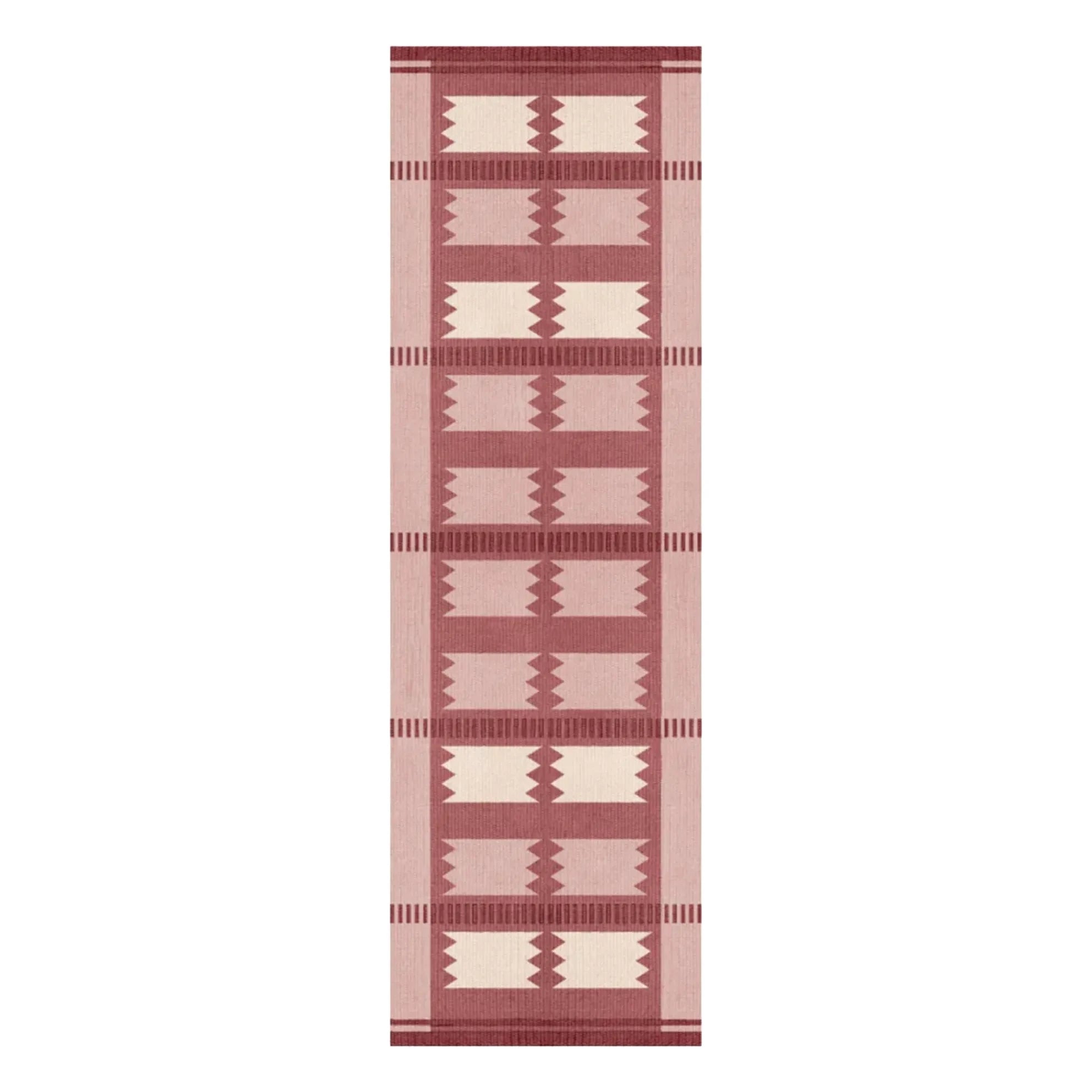 Layered - Wool Running Rug Röllakan Iris | Red
