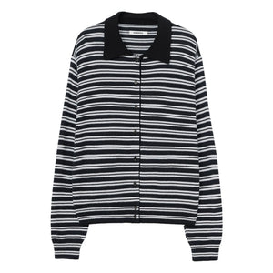 Cordera - Striped Merino Wool Polo Shirt | Navy Blue