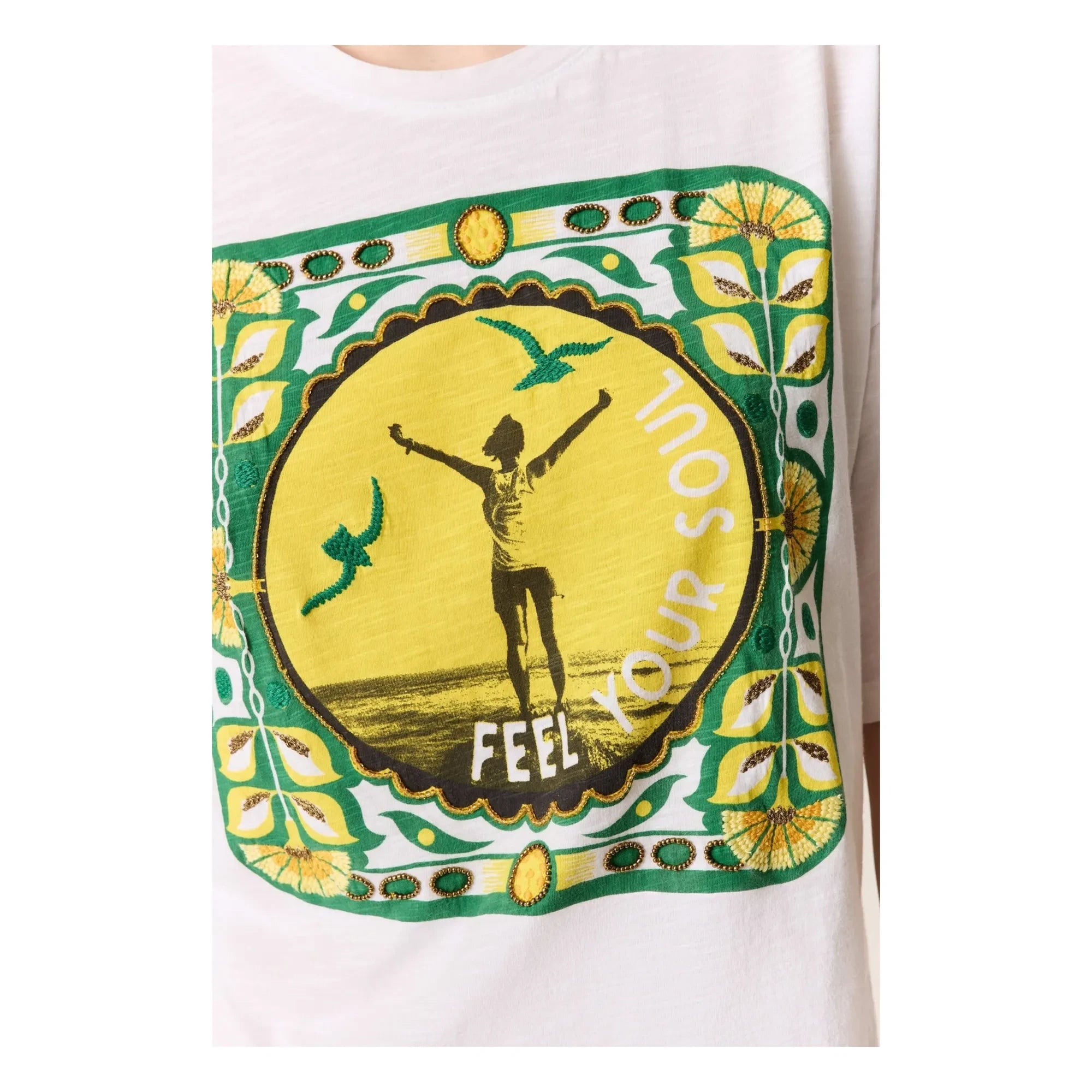 Leon & Harper - Feel Your Soul T-Shirt Organic Cotton | White