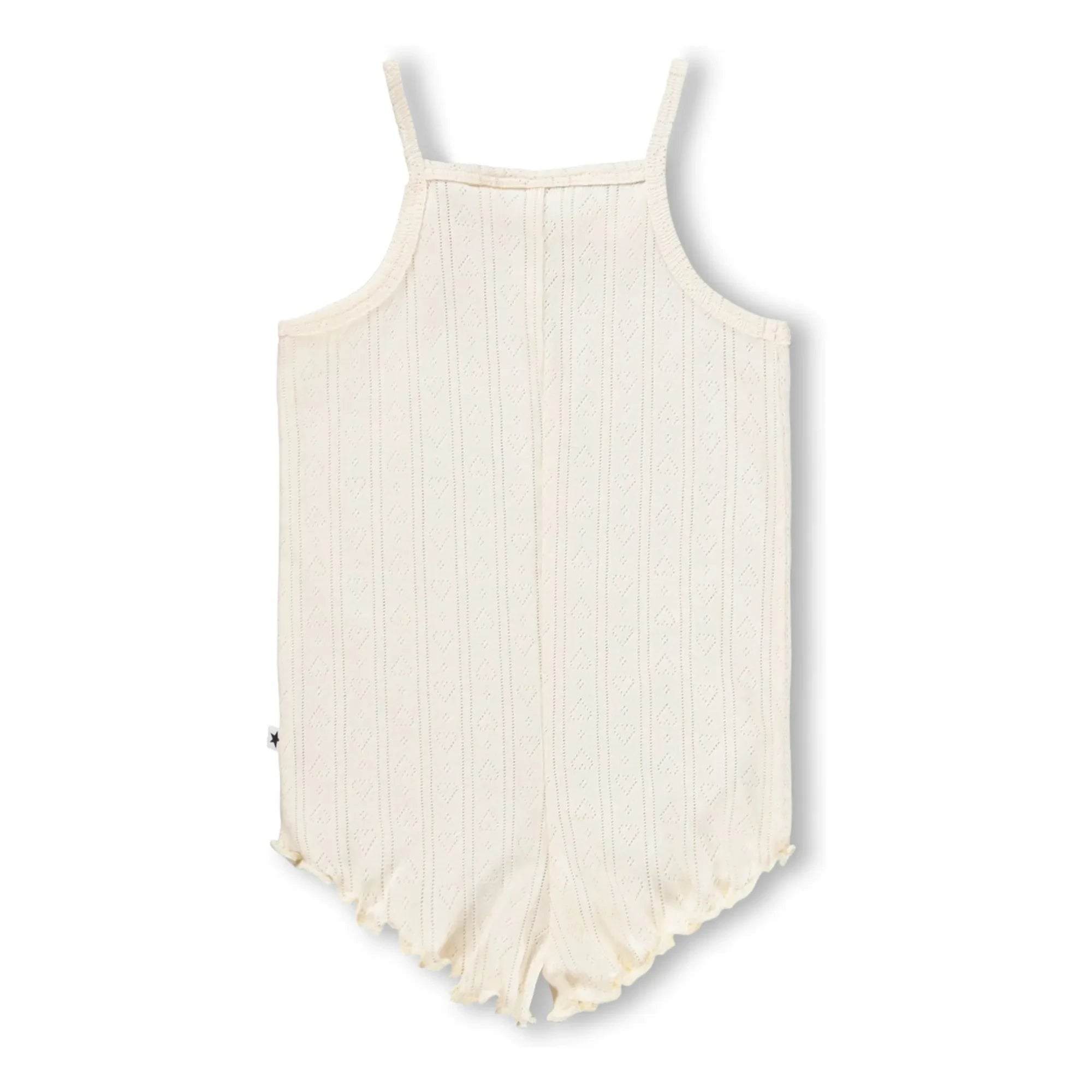 Molo - Organic Cotton Florie Heart Pattern Romper | Ivory