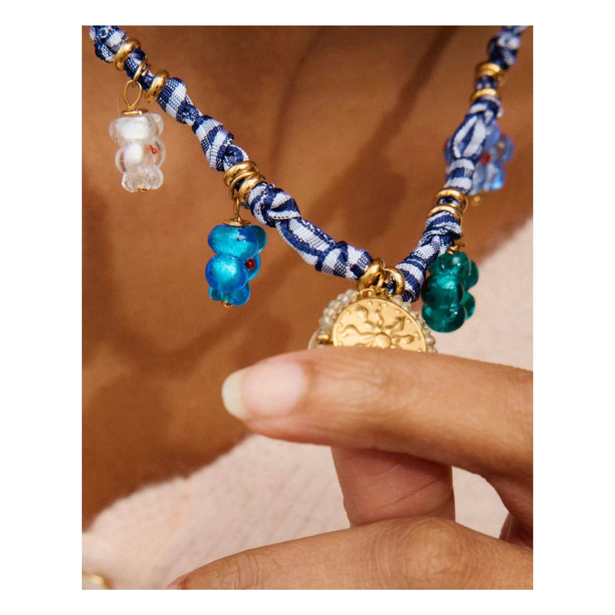 Palas - Tablecloth necklace | Blue