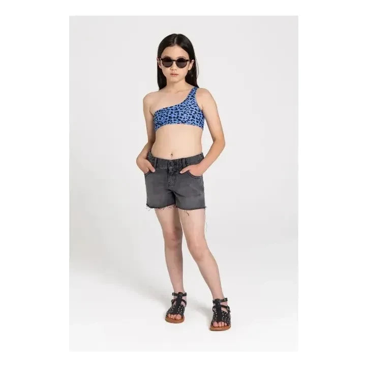 Finger in the nose - Bayle Asymmetric Swimsuit | Light Blue