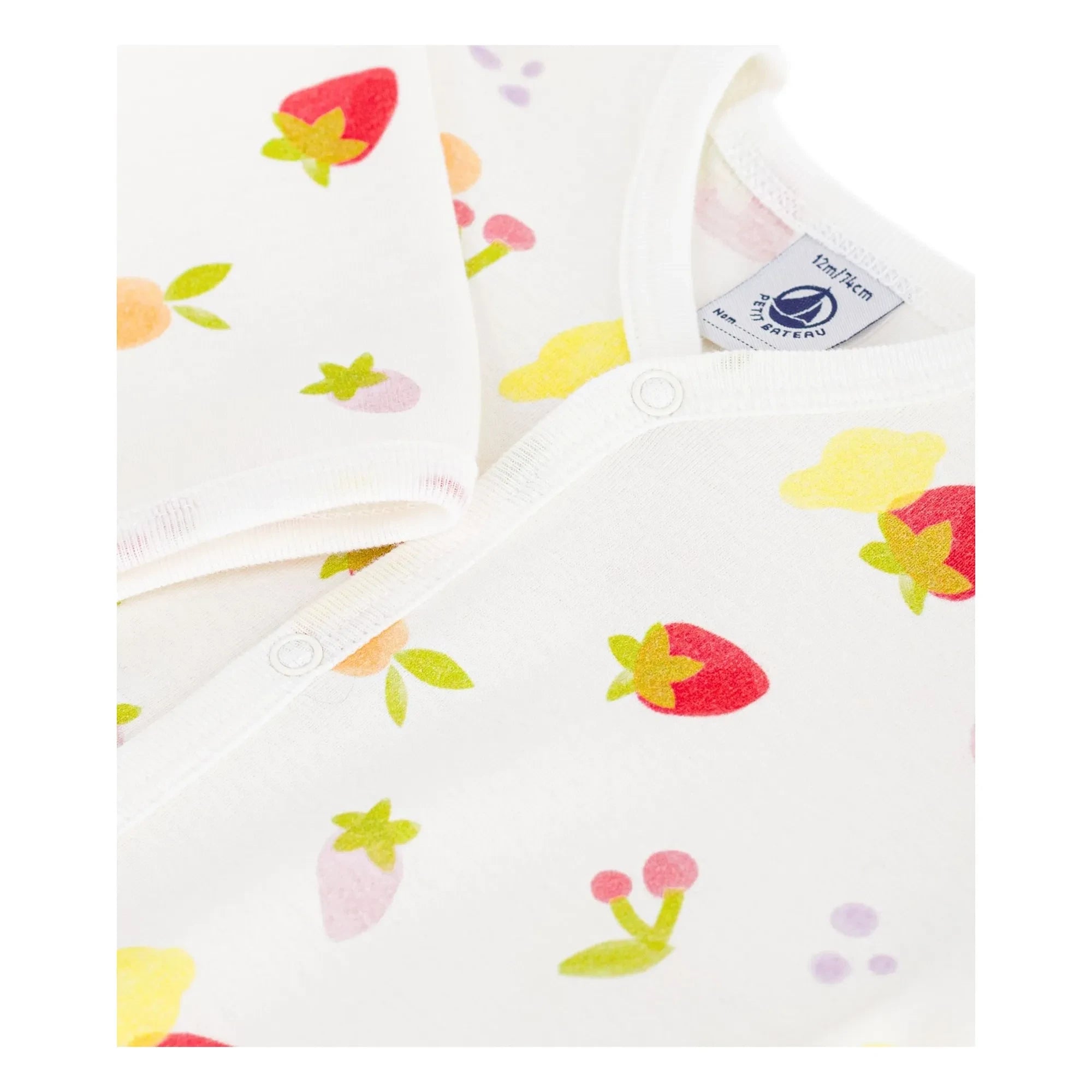 Petit Bateau - Uyku Tulumu İyi Uyumlu Meyveli Organik Pamuk | Beyaz