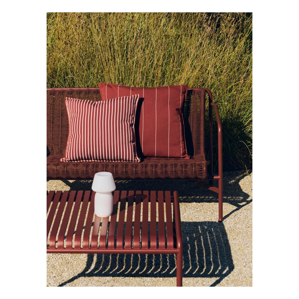 Hay - Terrazza Outdoor Striped Pillow | Terracotta