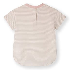 Gray Label - Organic cotton striped romper | Light Pink