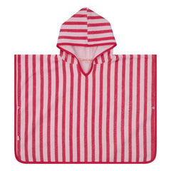 Jera Mini - Striped Towel Poncho | Pink