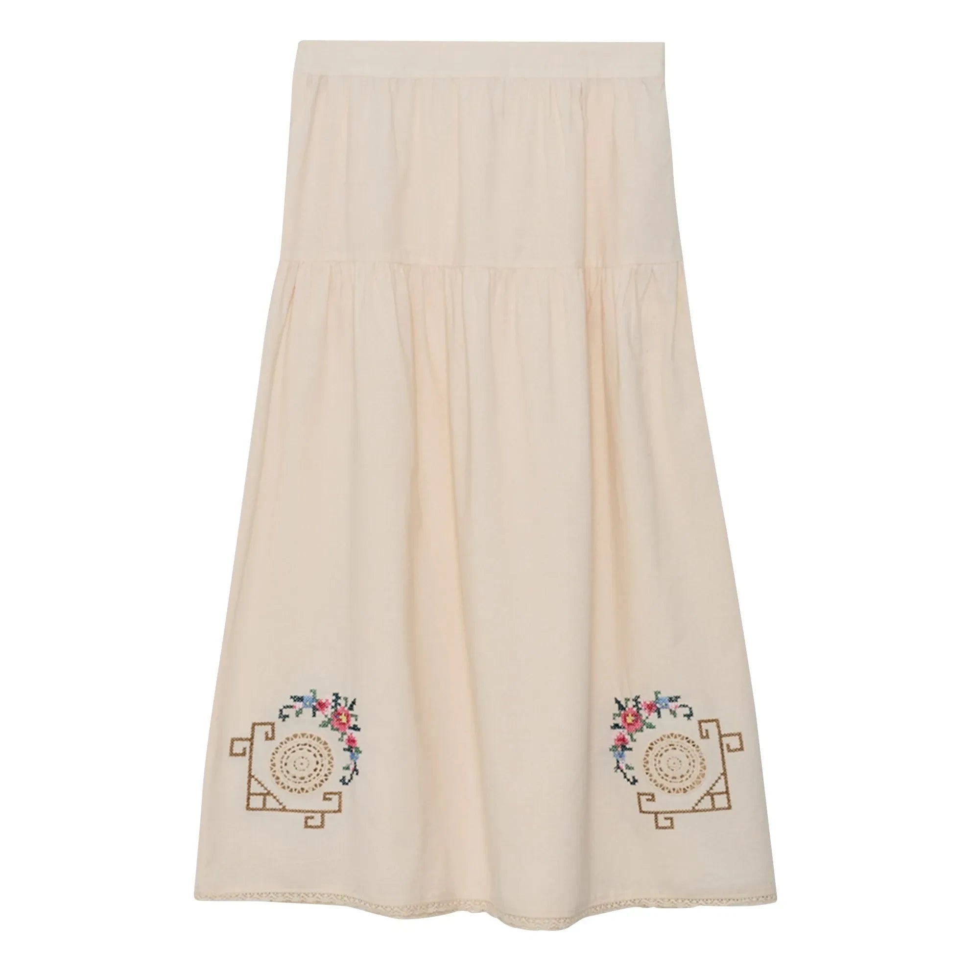 the new society - Narcise Cotton Skirt | Ecru
