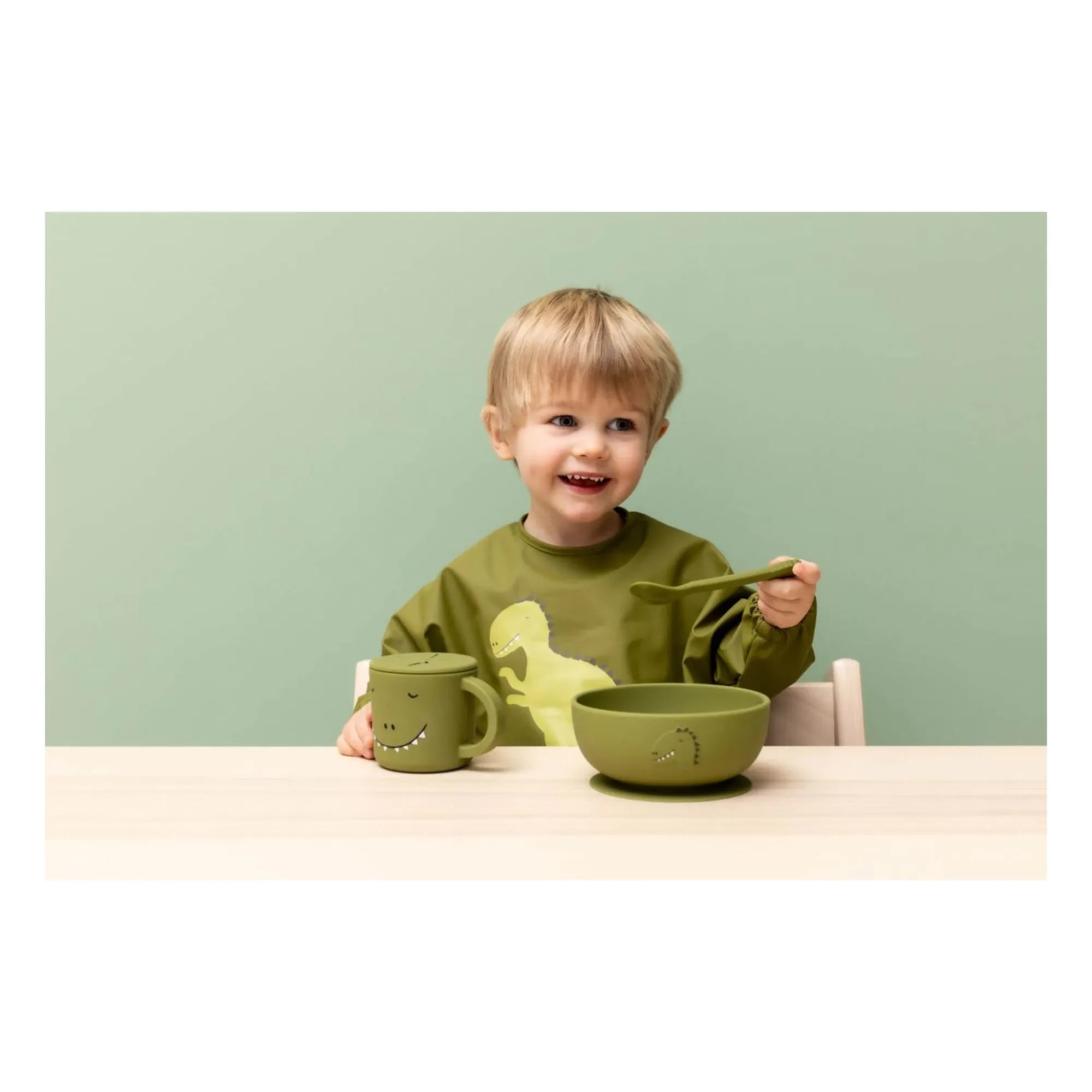 Trixie - Mr. Dino Silicone Baby Bowl | Green