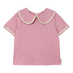 Mipounet - Claudine yakalı Odetta T-shirt Organik pamuk | Pembe