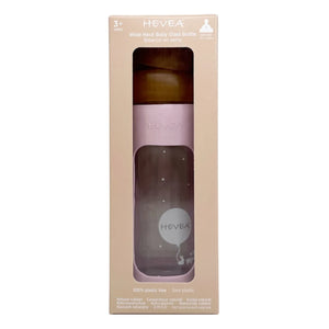 Hevea - Protective Cover Middle Flow Wide Mouth Glass Bottle | Powder Pink