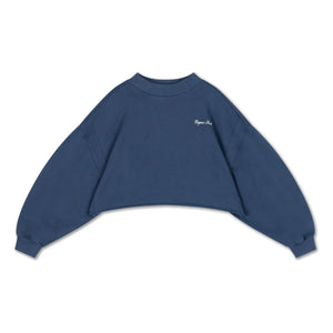 Repose AMS - Organic Cotton Logo Crop Sweatshirt | Dark Blue