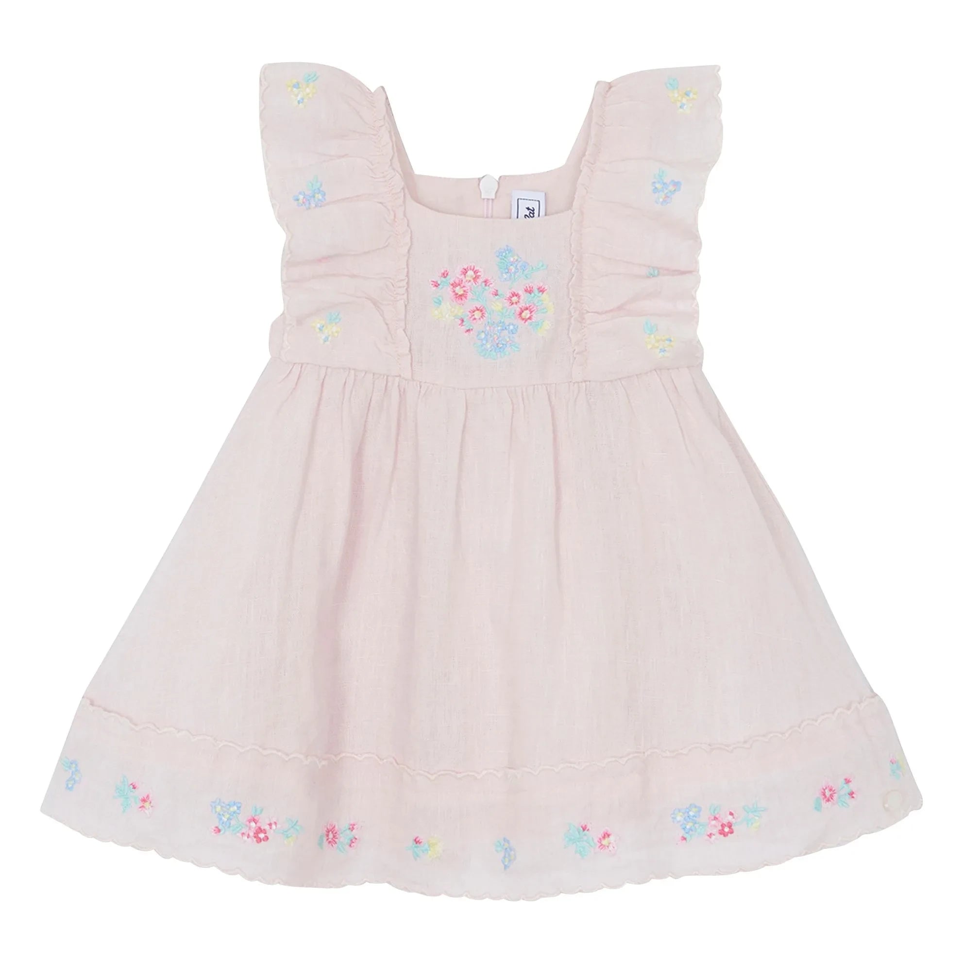 Tartine et Chocolat - Embroidered Festoon Dress | Pale Pink