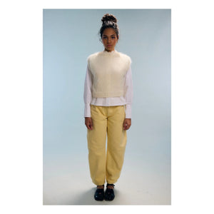 Nitah - Yasmine Sleeveless Mohair Sweater | White