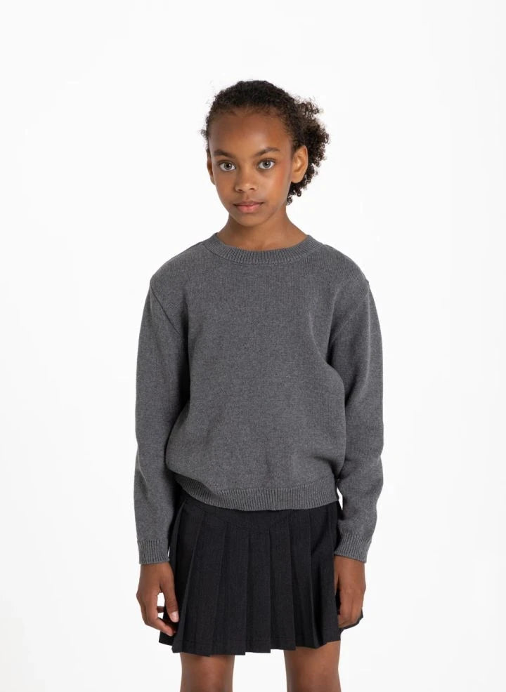 Smallable Kid - Cagnaby Organic Cotton Sweater | Gray Melange