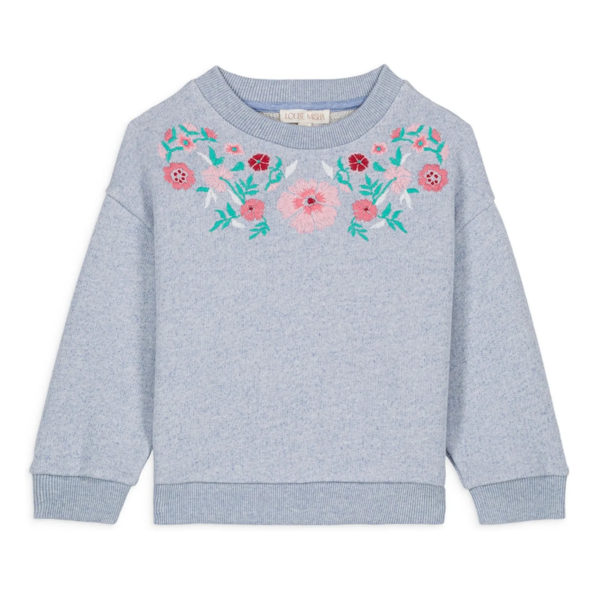 Louise Misha - Rosalia Organic Cotton Sweatshirt | Mottled Blue