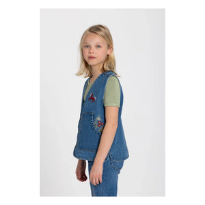 Hundred Pieces - Mara Cheval Sleeveless Denim Jacket | Blue