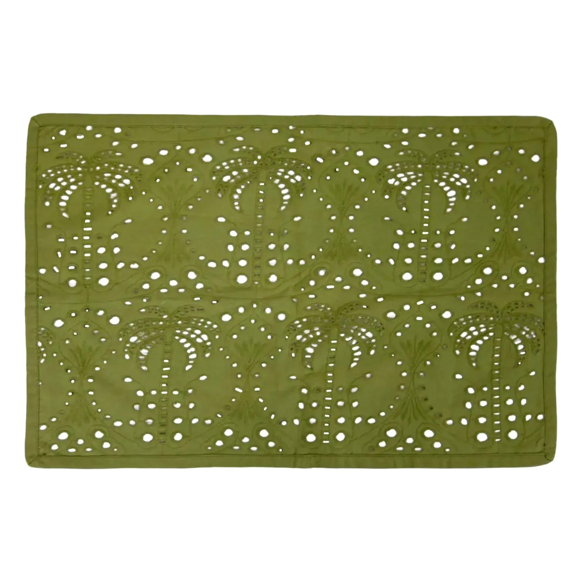 Olsson & Jensen - Brisa palm embroidered placemat | Green