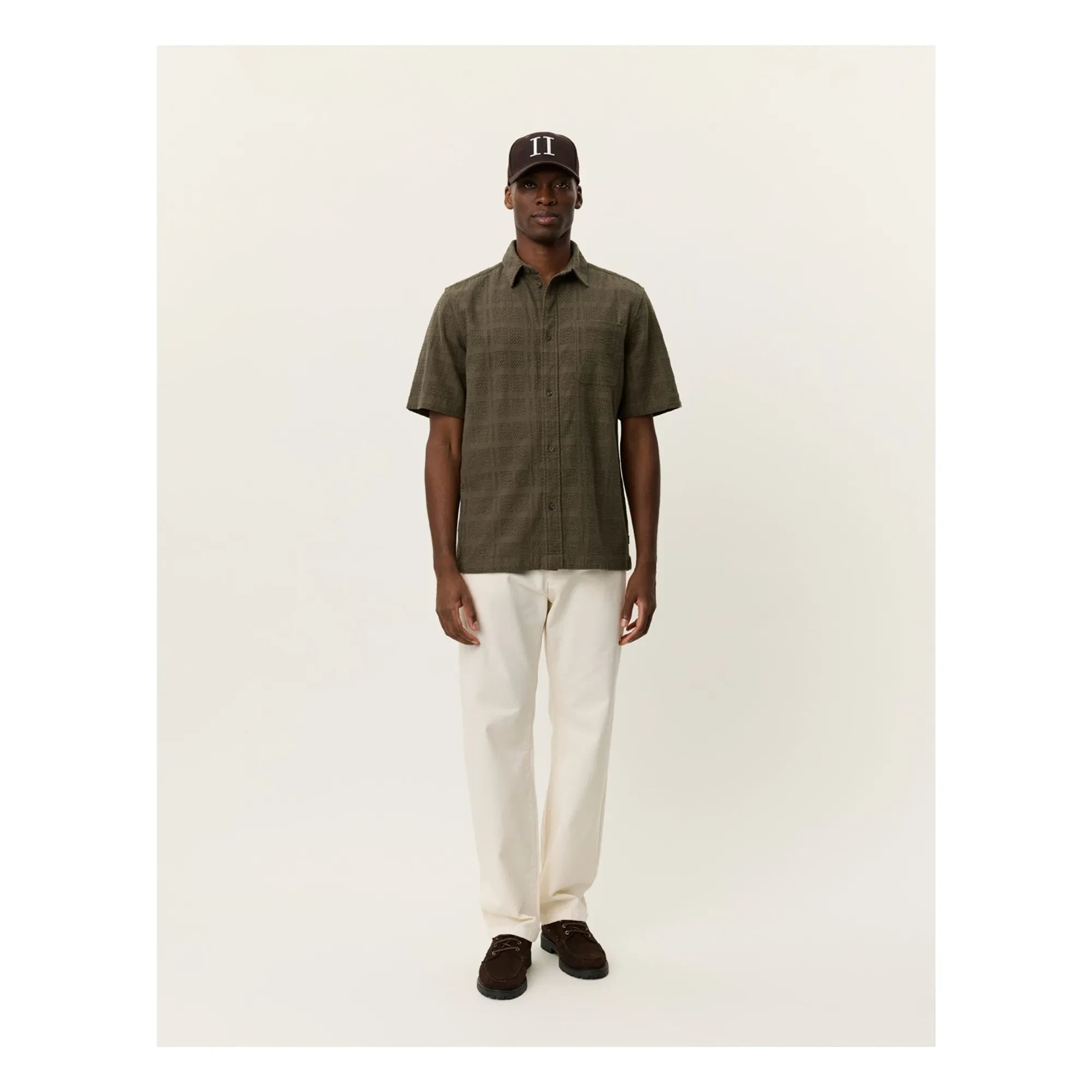 Les Deux - Charlie Cotton Short Sleeve Shirt | Khaki