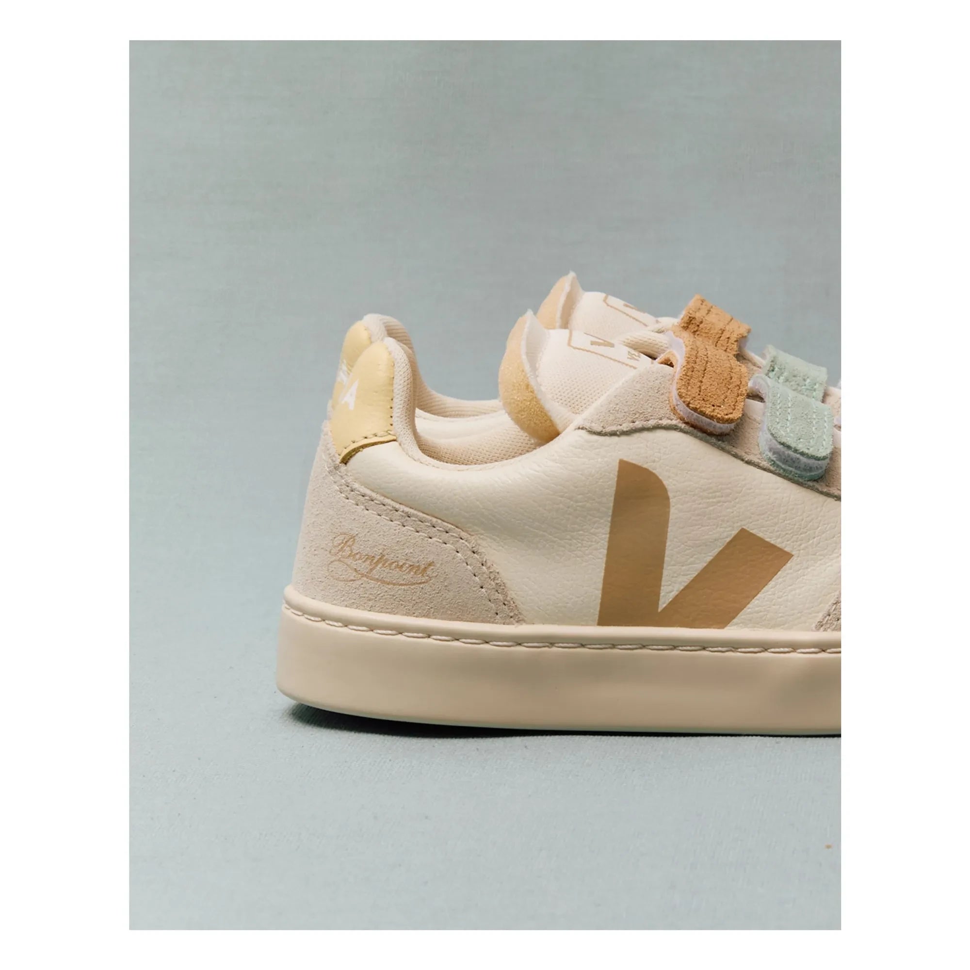 Veja - Veja x Bonpoint Small V-90 Leather Sneakers | Gray