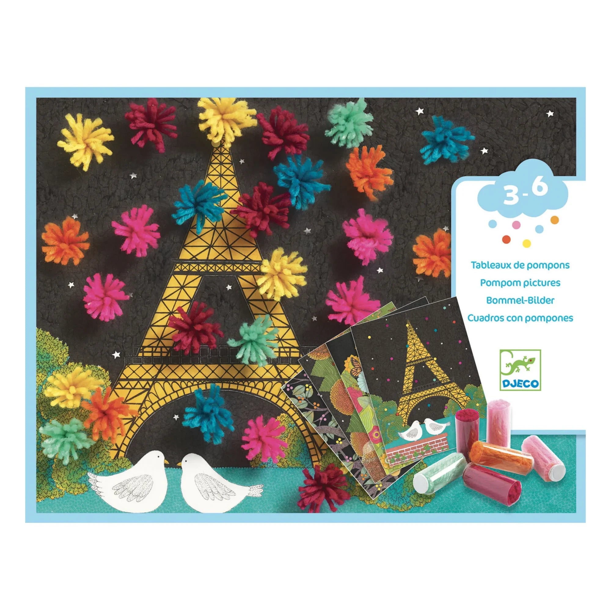 Djeco - Pom Pom Explosion Collage Activity