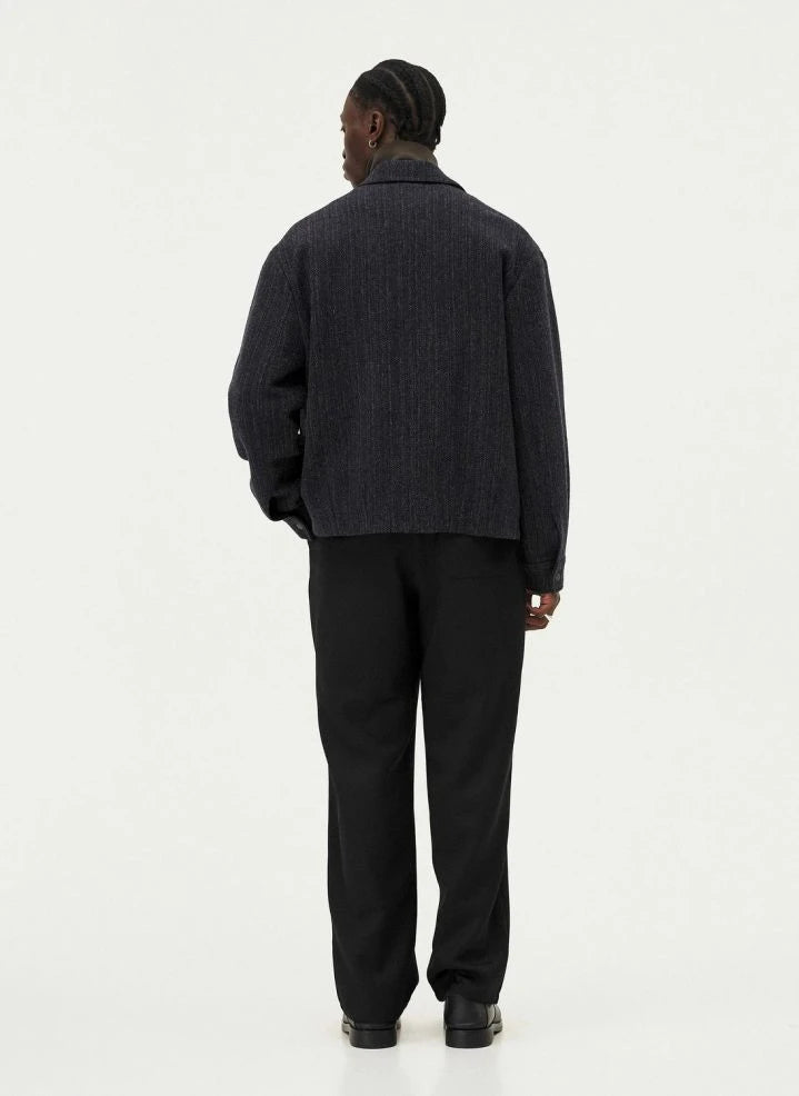 Noyoco - Kinsale Houndstooth Recycled Wool Jacket | Navy