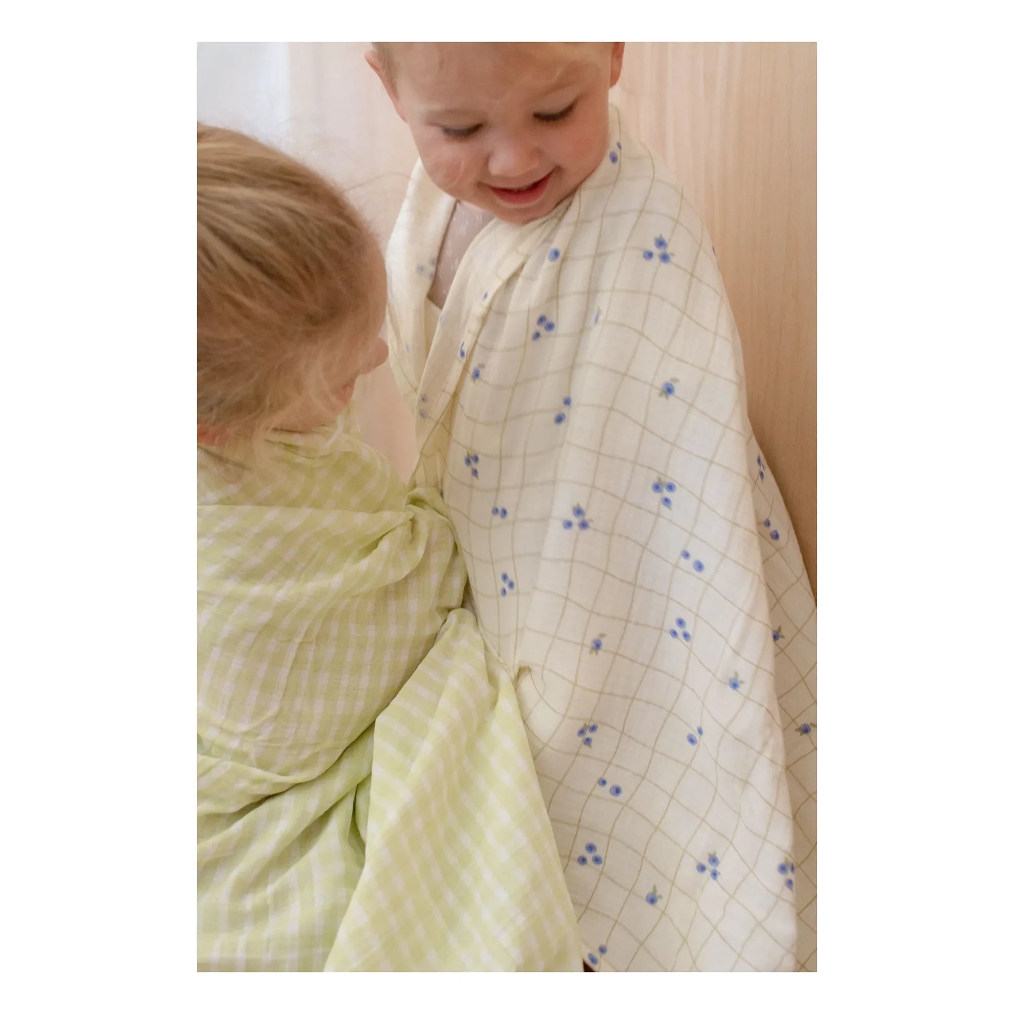 Soft Spot - Organic cotton swaddle with blueberry print