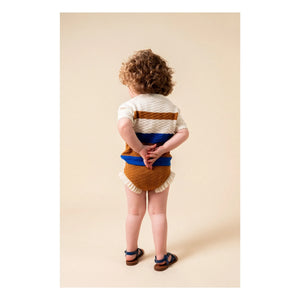 birinit - Colour Blocked Thin Mesh T-Shirt | Caramel