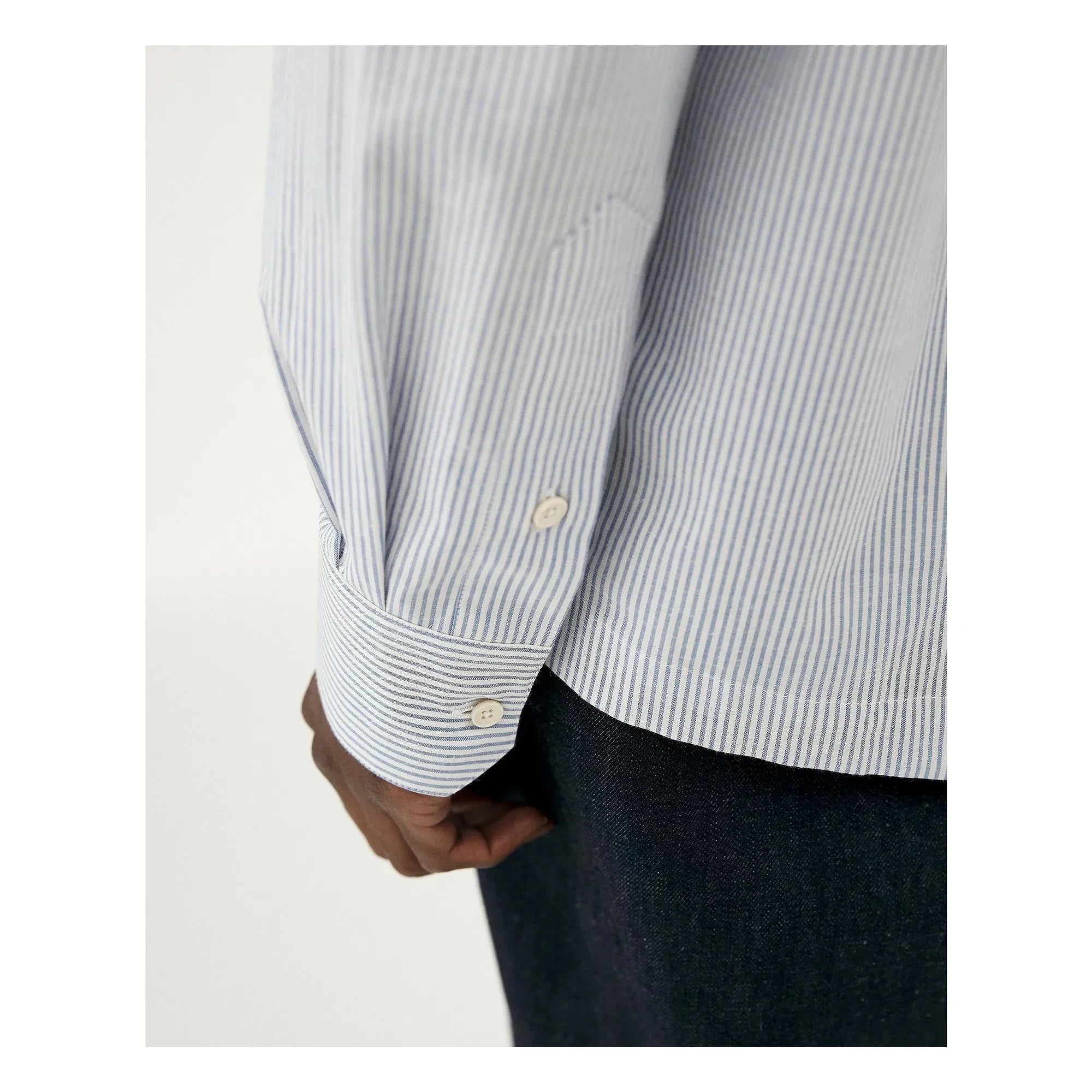 Noyoco - Bora Striped Organic Cotton Shirt | Light Blue