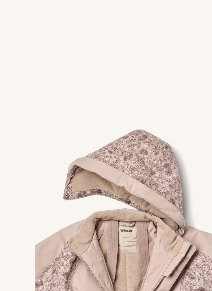 Wheat - Melte Fleurs Ski Suit Made from Recycled Fibers | Light Pink