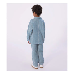 Petit Bateau - Striped Organic Cotton Worker Jacket | Blue