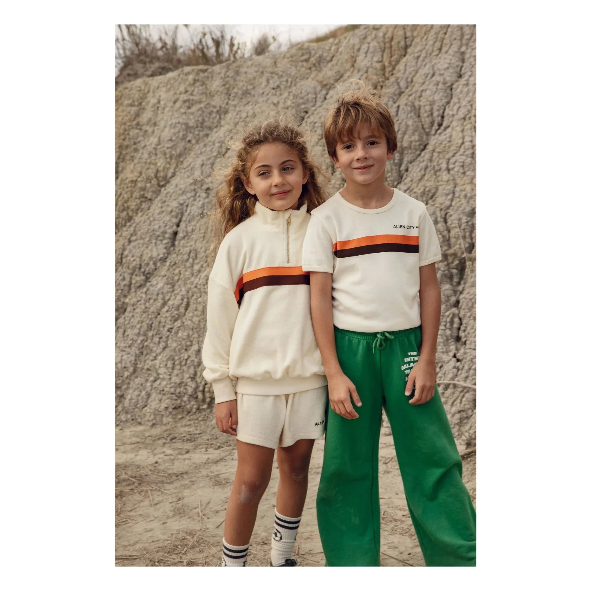 Mini Rodini - Alien City 8 organic cotton T-shirt | Ecru