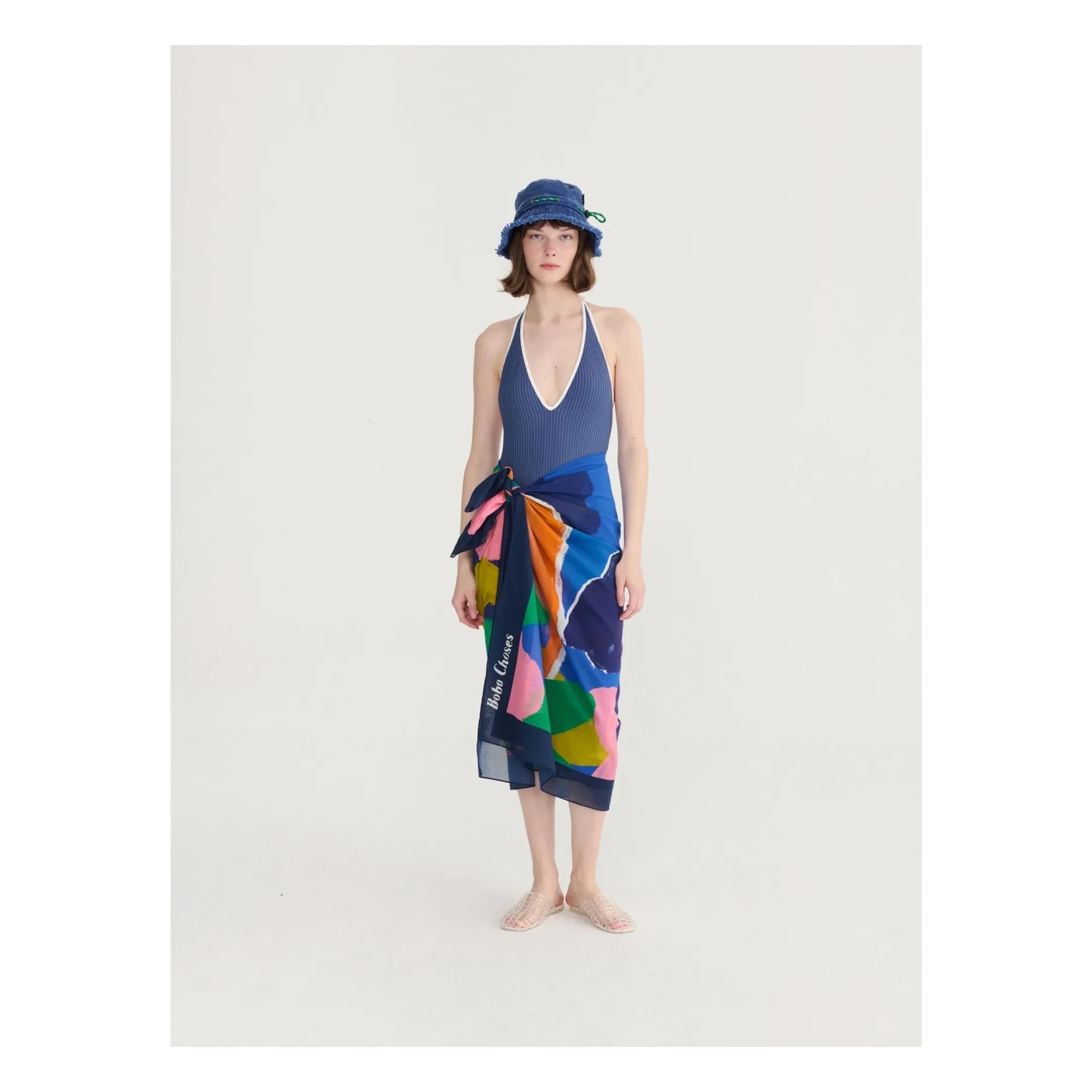 Bobo Choses - Dark Blue Seersucker One Piece Swimsuit