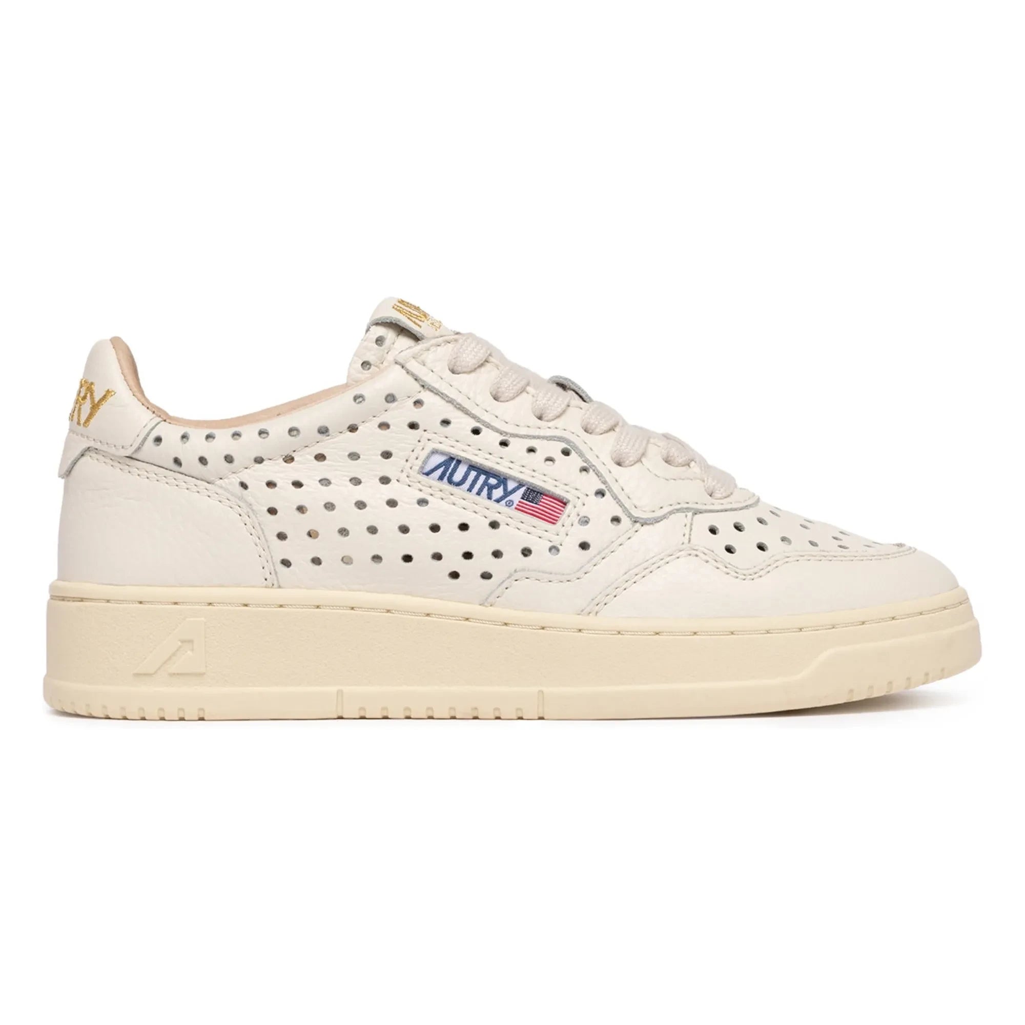 Autry - Medalist Low Openwork Deri Sneakers | Krem
