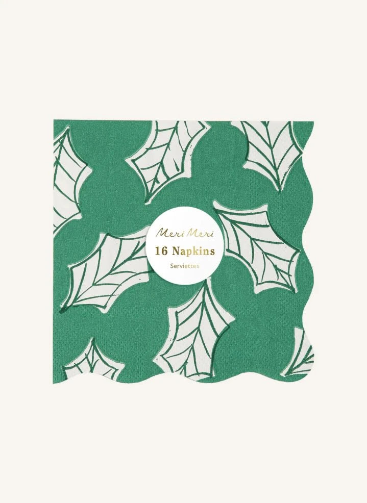Meri Meri - Block Printed Christmas Napkins - Set of 16