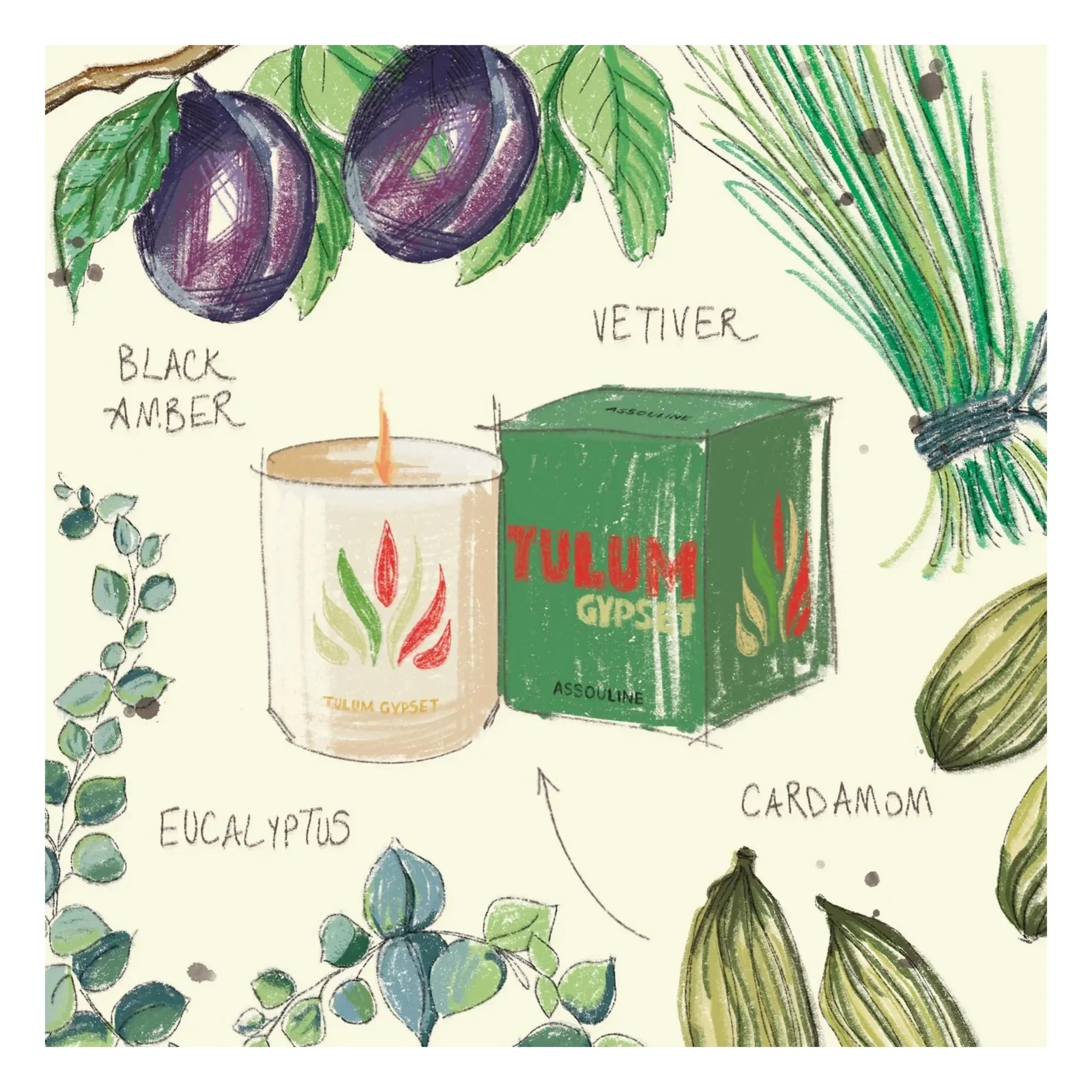 Assouline - Tulum ceramic candle | Green