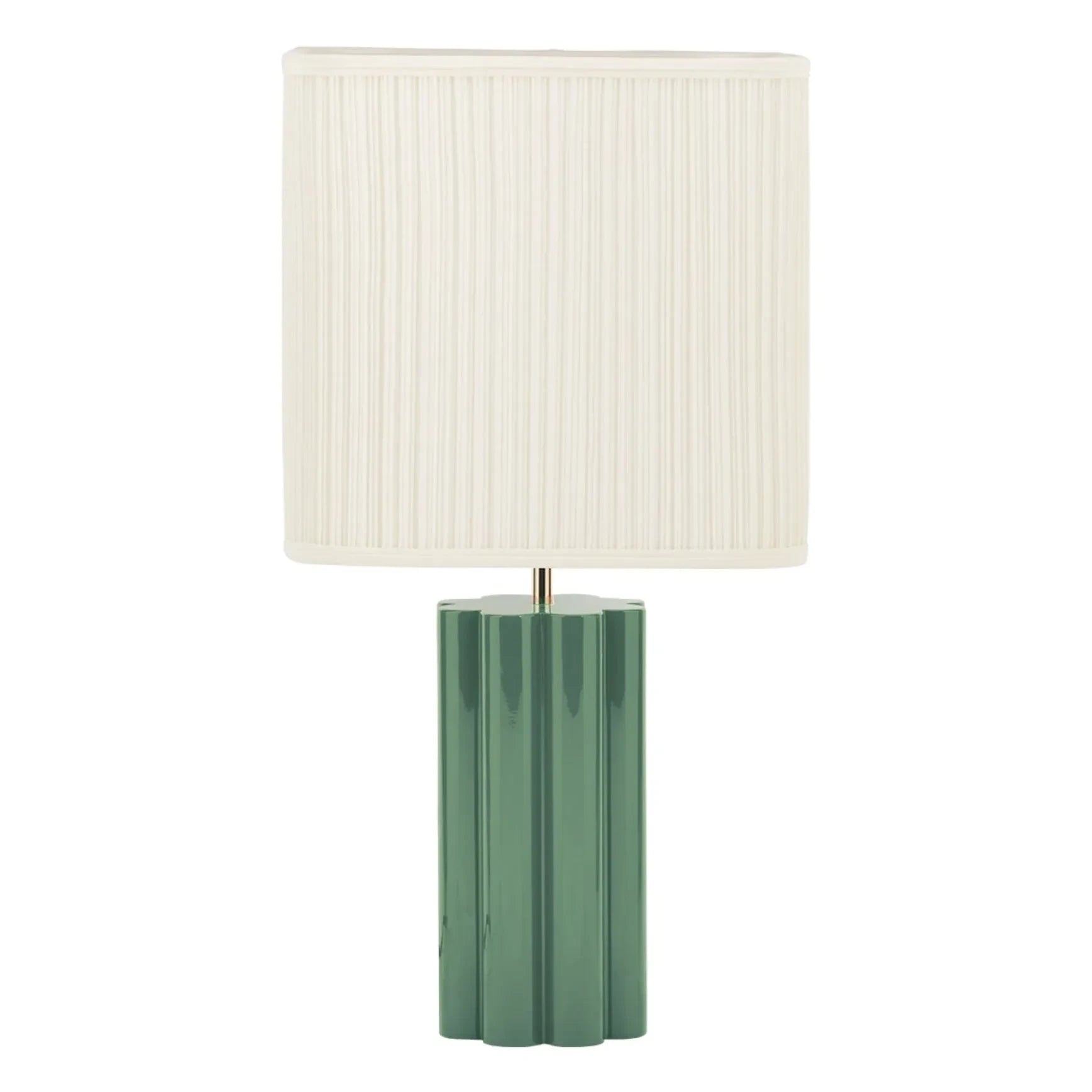 The Socialite Family - Gioia Lake Wooden and Pleated Cotton Table Lamp - EU Version (220 V) | Almond Green