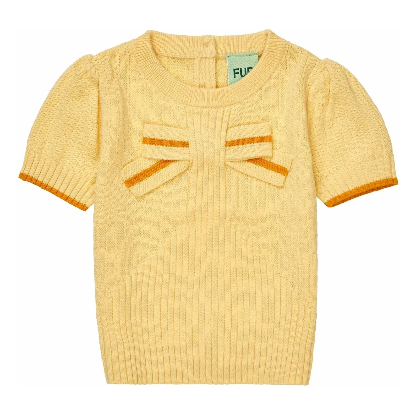 FUB - T-Shirt Düğümlü İnce Örgü Organik Pamuk Bebek | Açık Sarı
