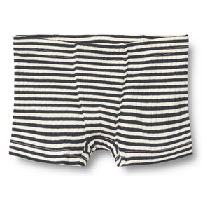 Wheat - Pack of 2 Louis Ribbed Striped Organic Cotton Boxer Briefs | Black