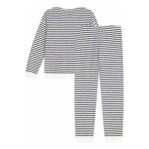 Petit Bateau - Striped Towel Pajamas | Ecru
