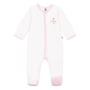 Petit Bateau - Dors Bien Amour Velours Pajamas | White