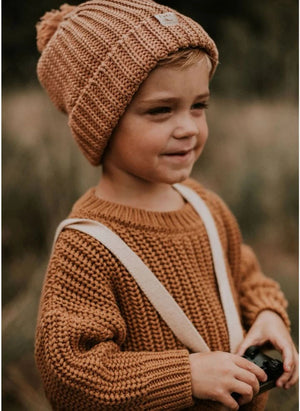 Yuki - Organic Cotton Knit Beanie | Dusty Pink