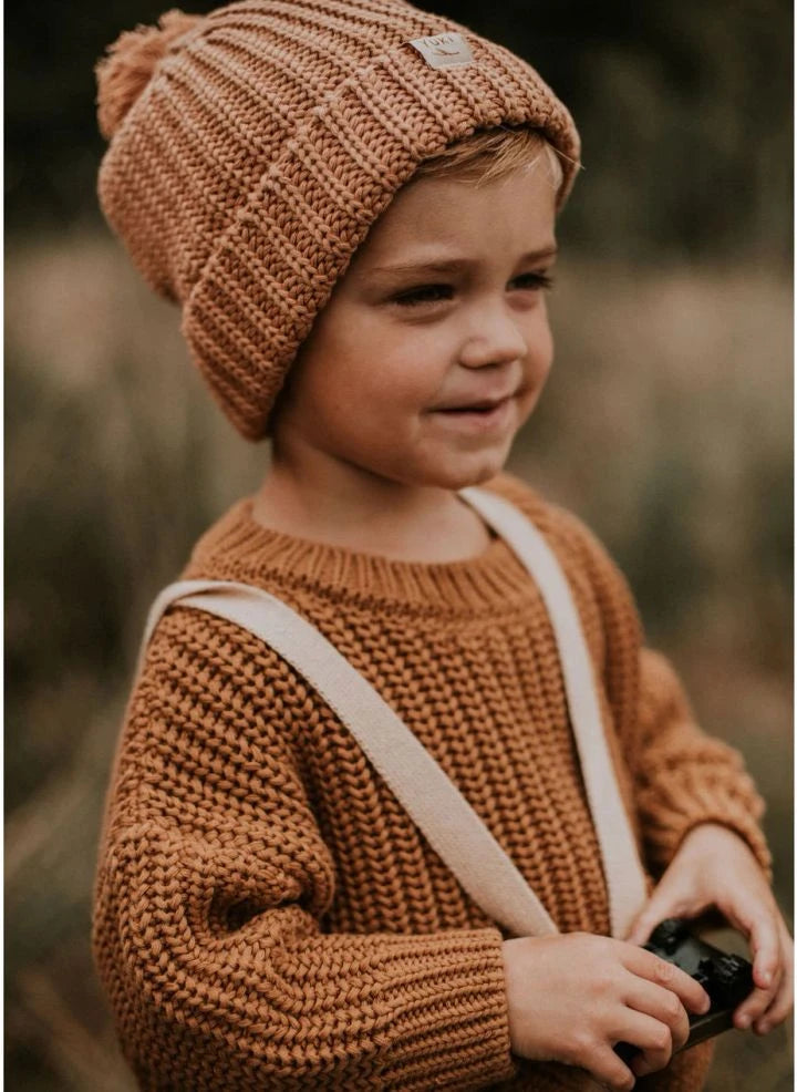 Yuki - Organic Cotton Knit Beanie | Dusty Pink