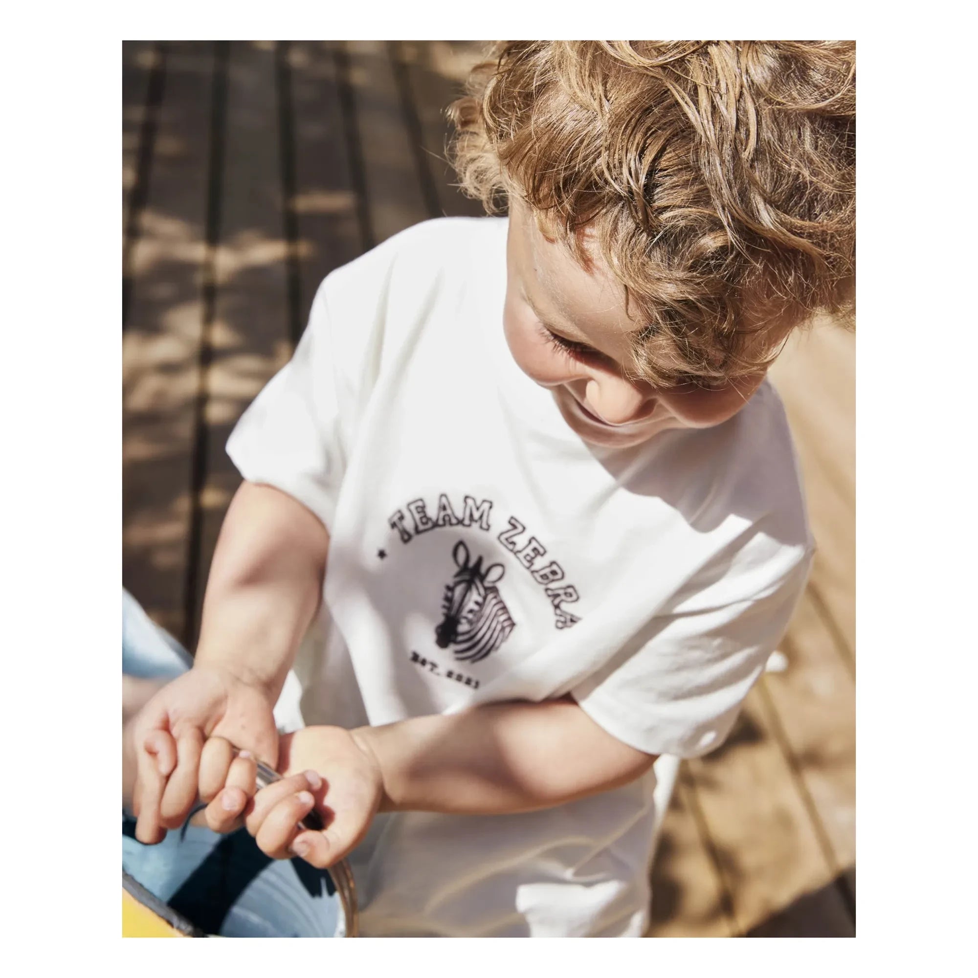 Fliink - Sommer Zebra Organic Cotton T-Shirt | White