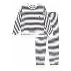 Petit Bateau - Striped Towel Pajamas | Ecru