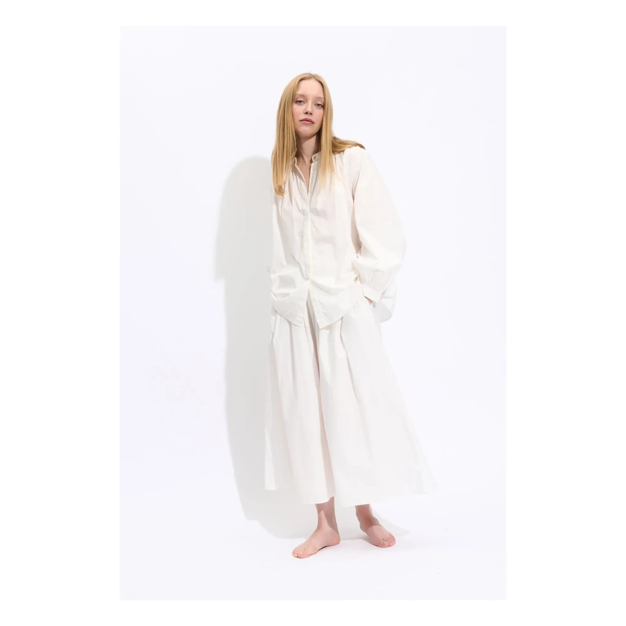 BELLEPIECE - Jeff Cotton Poplin Blouse | White