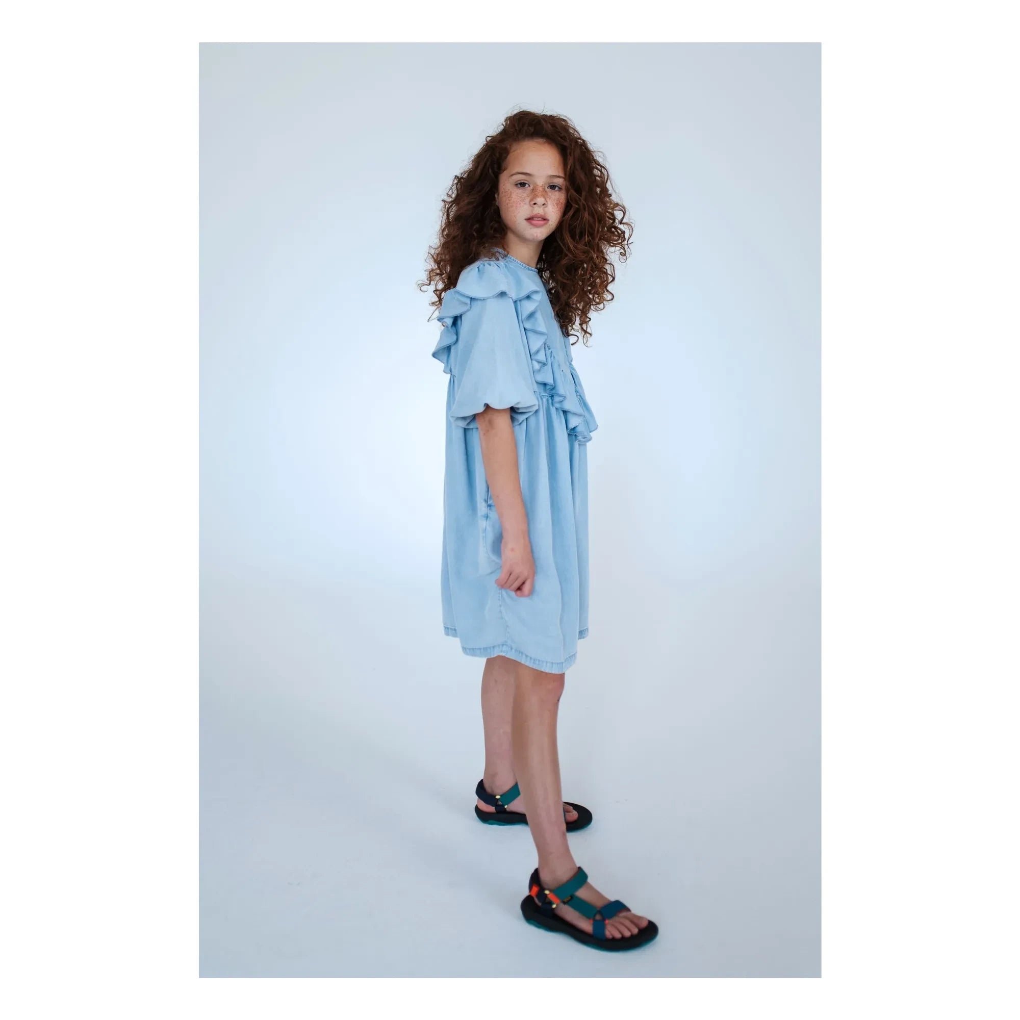 Repose AMS - Tencel Ruffled Dress | Light Blue