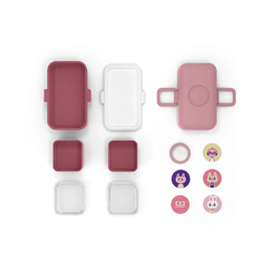 Monbento - MB Trezor Child's 3-Compartment Modular Bento | Dust Pink