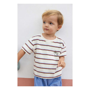 Bonton - Livo Viva Striped Terry T-Shirt | White